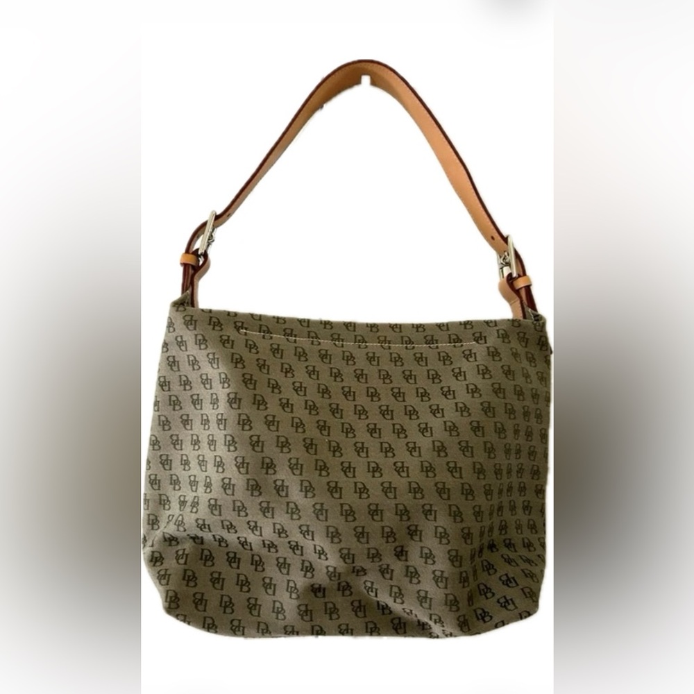 Dooney & Bourke Tan Monogram Shoulder Bag Authentic